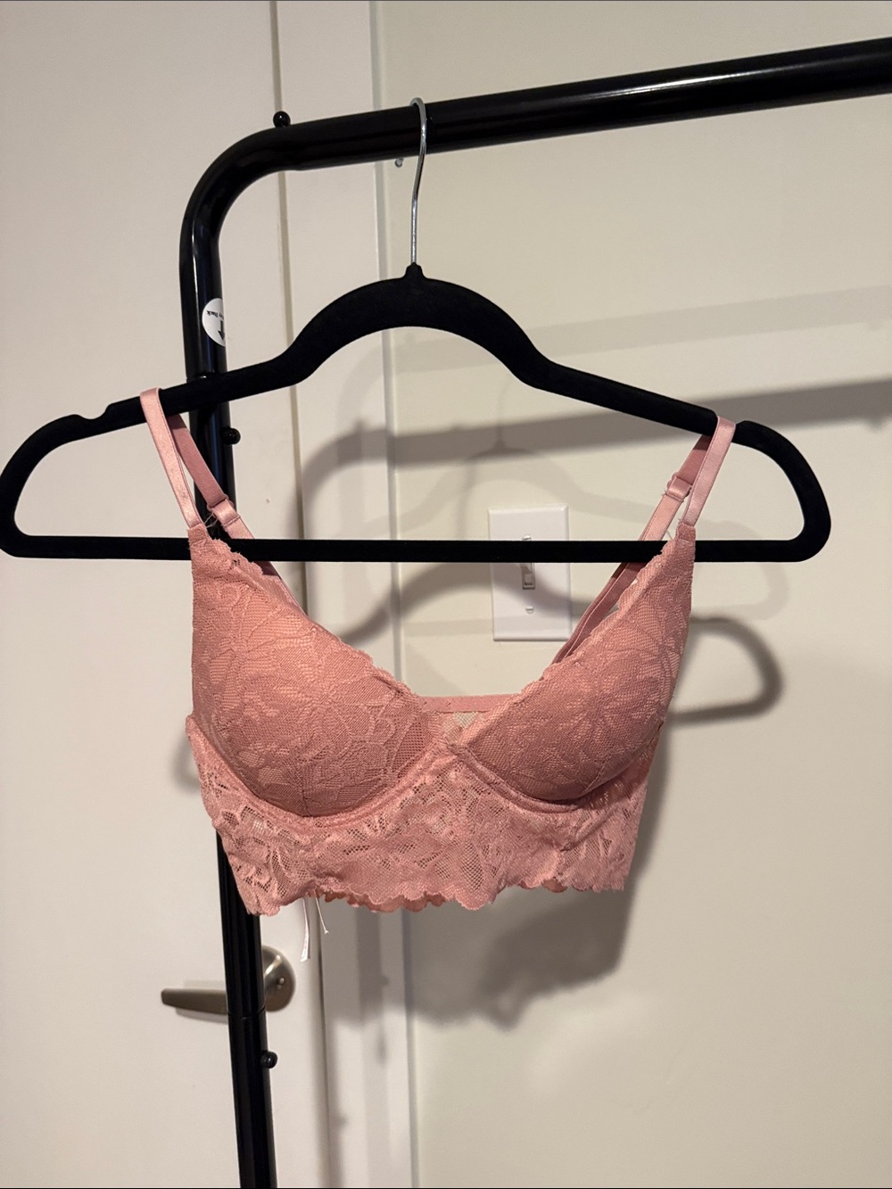 PINK Victoria's Secret Rose Lace Longline Bralette